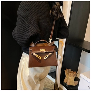 Sac à main marron rétro femme style vintage sac porté épaule bandoulière mode élégant sac