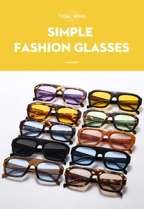 Collection de lunettes de soleil carrées avec montures épaisses et verres colorés