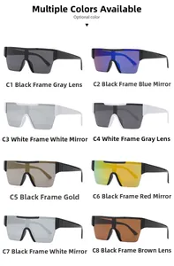 Options multicolores pour lunettes de soleil de cyclisme carrées avec verres miroirs