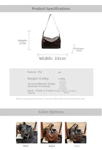 Detailed dimensions of the glossy PU tote bag with size specs and multi-color options
