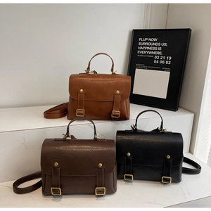 Detailed comparison of vintage leather crossbody bags in brown, dark coffee and black