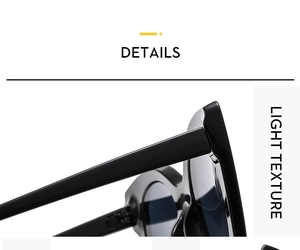 Detail shot of black high-gloss sunglasses frame showcasing light texture and hinges