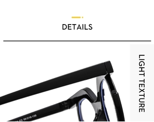 Close-up of black frame hinge and temple showing size specifications 58-18-138
