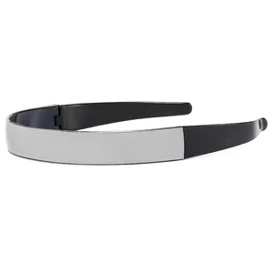 Cyberpunk wrap-around sunglasses in black and silver for modern clubwear style
