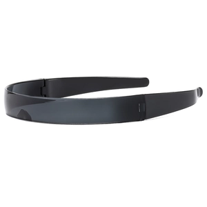 Futuristic cyberpunk wraparound sunglasses with sleek black glossy frame for fashion