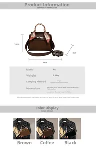 Detailed size specifications of the vintage Kelly-style handbag in high-quality PU leather