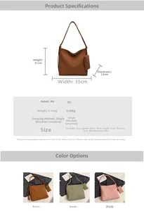 Detailed view of large PU leather tote bag measurements and specifications for daily commute