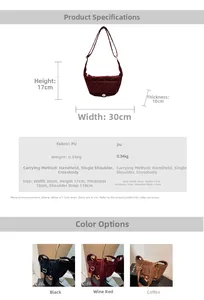Detailed size specifications and material attributes for the quilted saddle crossbody bag