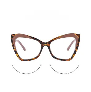 Front view of stylish tortoiseshell cat eye glasses frames with metal hinges