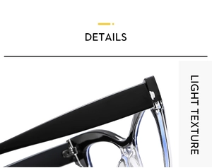 Detail view of durable cat-eye glasses frame hinge and bicolor acetate texture