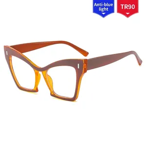 Elegant tortoiseshell cat-eye glasses frame with blue light blocking lenses for women