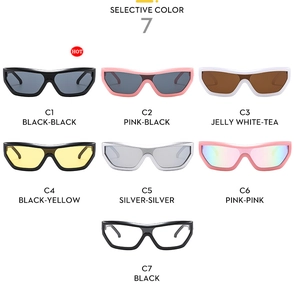 Détails des sept variantes de couleurs pour lunettes de soleil de cyclisme style Y2K