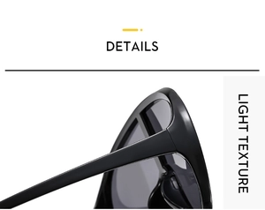 Détails sur la texture légère et la structure de charnière robuste des lunettes de soleil noires