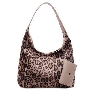 Sac fourre-tout rétro à motif léopard de grande capacité avec petit porte-monnaie