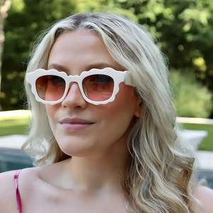 Wavy Scalloped Sunglasses For Women Girls PC Frame UV400 Protection Ins Style Cloud Shape Cute Fashion Eyewear