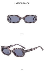 Lattice-black retro sunglasses with dark grey lenses shown from front and side angles
