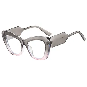Women's cat-eye sunglasses with gradient grey and pink frames for a stylish fashion look