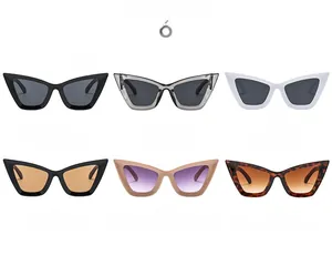 Assortimento di occhiali da sole cat-eye in sei colori con lenti sfumate e UV400