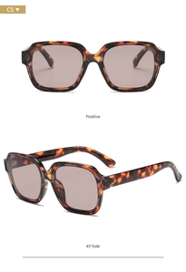 Detailed views of tortoise shell polygon sunglasses with light brown tinted lenses