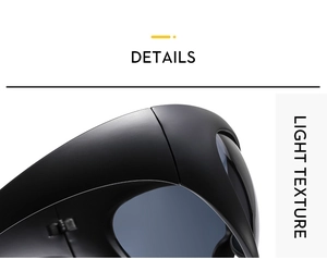 Detailed close-up of matte black frame hinges on Y2K futuristic alien sunglasses