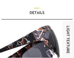 Detailansicht der Y2K Radsport-Sonnenbrille mit Rahmen in Marmor-Optik und leichtem Design
