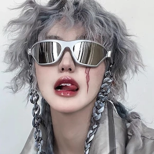 Y2K Wrap Around Cycling Sunglasses Large Frame PC Material UV400 Protection Hip Hop Fashion Eyewear For Men Women