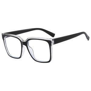 Elegantes TR90-Brillengestell in Übergröße mit schwarz-transparentem Schichtdesign