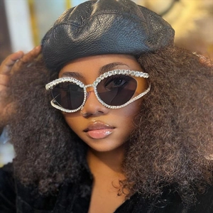 Luxury Women Cat Eye Sunglasses Metal Frame Rhinestone Bling UV400 Protection Party Fashion Eyewear