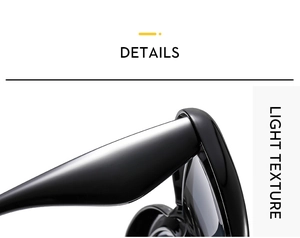 Détail de la texture légère et de la charnière sur ces lunettes de soleil Y2K noir brillant