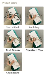 Detailed palette of large frame TR90 glasses showing five distinct stylish colors