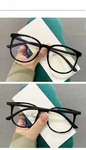 Detailed views of starry black TR90 square glasses frames with high-gloss finish surfaces