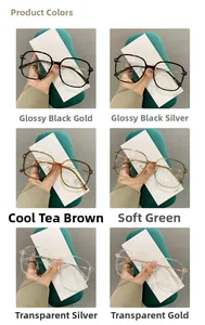 Showcase of six stylish colors for large frame TR90 anti-blue light glasses