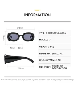 Schéma détaillé montrant les dimensions et les spécifications de ces lunettes de soleil