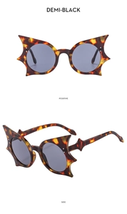 Vue détaillée des lunettes de soleil chauve-souris Demi-Black avec profil avant et côté
