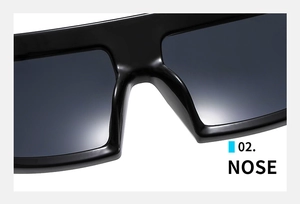 Close-up of ergonomic nose pads on black Y2K cycling sunglasses for maximum comfort