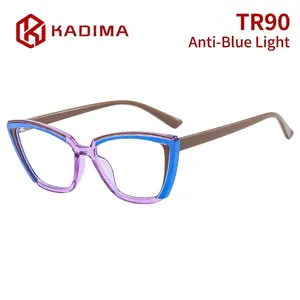 Lunettes anti-lumière bleue œil de chat TR90 avec monture dégradé violet pour femme