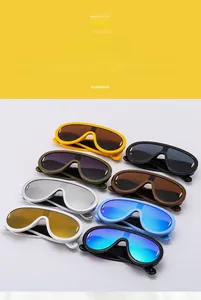Multi-color collection of trendy oversized one-piece punk sports sunglasses for men
