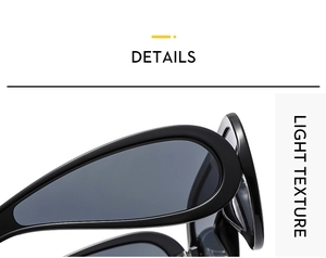 Close-up of lightweight black matte frames and gray lenses on trendy sports sunglasses