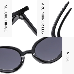 Détails de lunettes de soleil hip-hop avec charnières en métal et branches à texture serpent