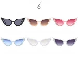 Collection de lunettes de soleil œil de chat avec montures serpent en six couleurs dégradées