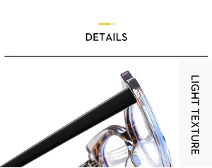 Detail showing high-quality tortoiseshell cat-eye frames with light texture and metal hinges