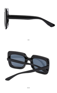 Detailansicht der Seiten- und Rückansicht der Kinder-Sonnenbrille mit quadratischem Rahmen