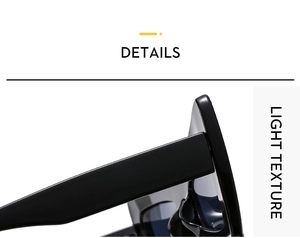 Detail view of lightweight black butterfly sunglasses showing frame hinge craftsmanship