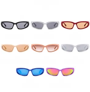 Multi-color selection of kids Y2K oval sports sunglasses in eight different frames and lenses