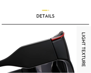 Macro detail of matte black Y2K sunglasses with sporty red line trim and smooth texture
