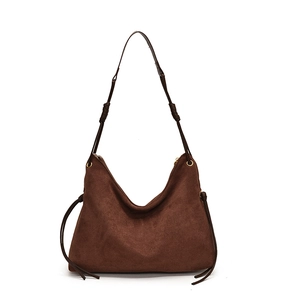 Vintage leopard matte dark brown hobo bag with gold metal eyelets and tie shoulder strap