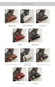 Detailed color selection for vintage leather baguette bags with optional charms