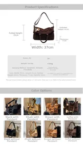 Guida dettagliata alle taglie e specifiche per borsa tote pieghevole in pelle PU in quattro colori
