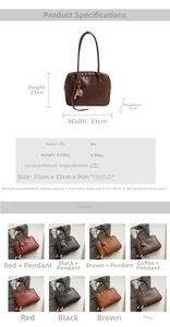 Spécifications de taille et options de couleur pour le sac à bandoulière en PU