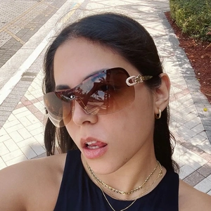 Oversized Rimless Shield Sunglasses Y2K Fashion Millennium Retro Cyberpunk PC Lenses Metal Chain Decor Temples For Women